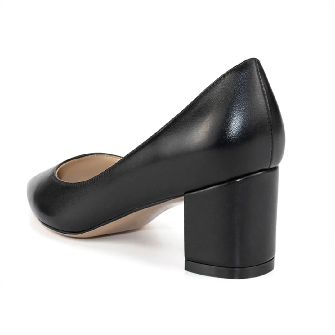 6.5cm /2.55 inch Chunky Heels Comfortable Middle Block Matte Pumps