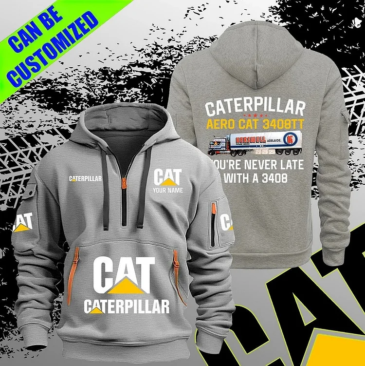 Personalizovaná pánska mikina s kapucňou CAT Sport Heavy Gear Vintage CAT132