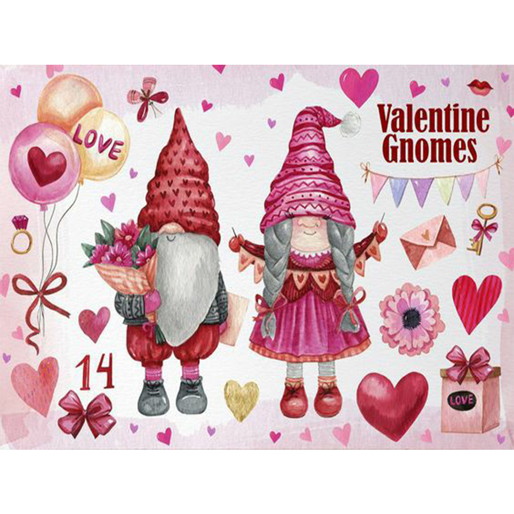 

Valentine Gnome - Round Drill Diamond Painting - 40*30CM, 501 Original