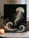 uk.everydayedeals DIY Pearl Painting With Frame - Handmade Self-Adhesive Pearls - Jellyfish(30*40cm)