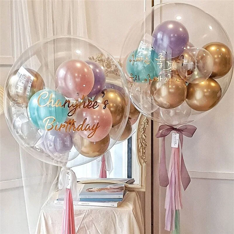 3/5pcs 30inch Wide Neck Transparent Bobo Balloon Snack Gift Wrapping Clear Inflatable Helium Globos Birthday Party Wedding Decor