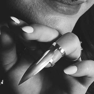 pornhint Pornhint Oversized Stiletto Fake Nail Claw Midi Ring, Finger Armor, Fetish, Stiletto Fake Nails, Almond, Alternative, BDSM, Vampire, Cat, Rocker wudu