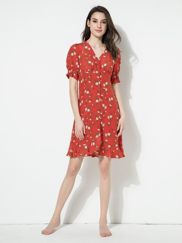 Silk Dress Slim Fashion A-Line Dress
