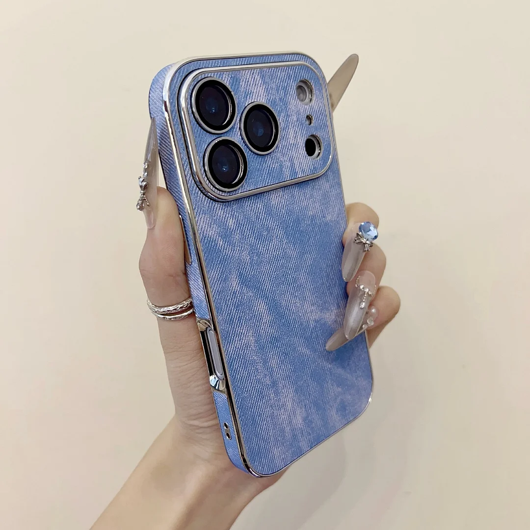 High-end denim leather texture suitable for iPhone 17 Pro max all-inclusive mobile phone case
