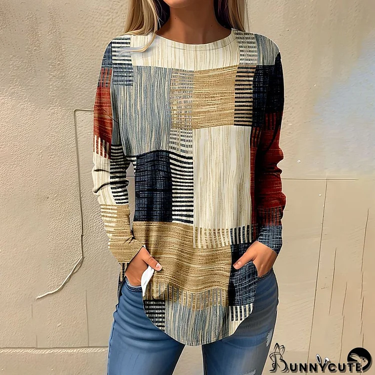 Modern Striped Long Sleeve Top