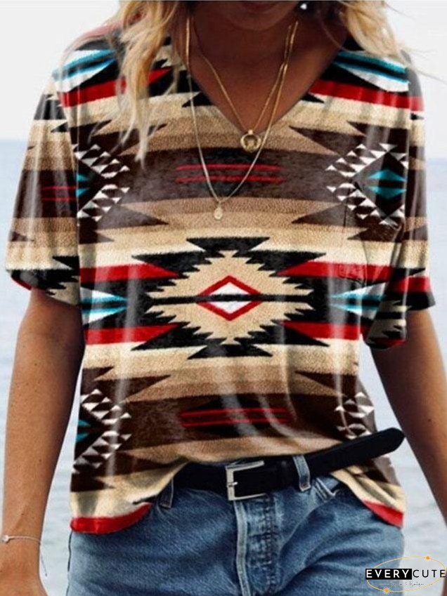 Native American Inspired V-Neck Tee
