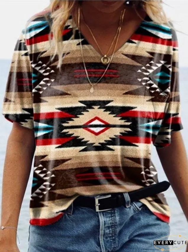 Native American Inspired V-Neck Tee