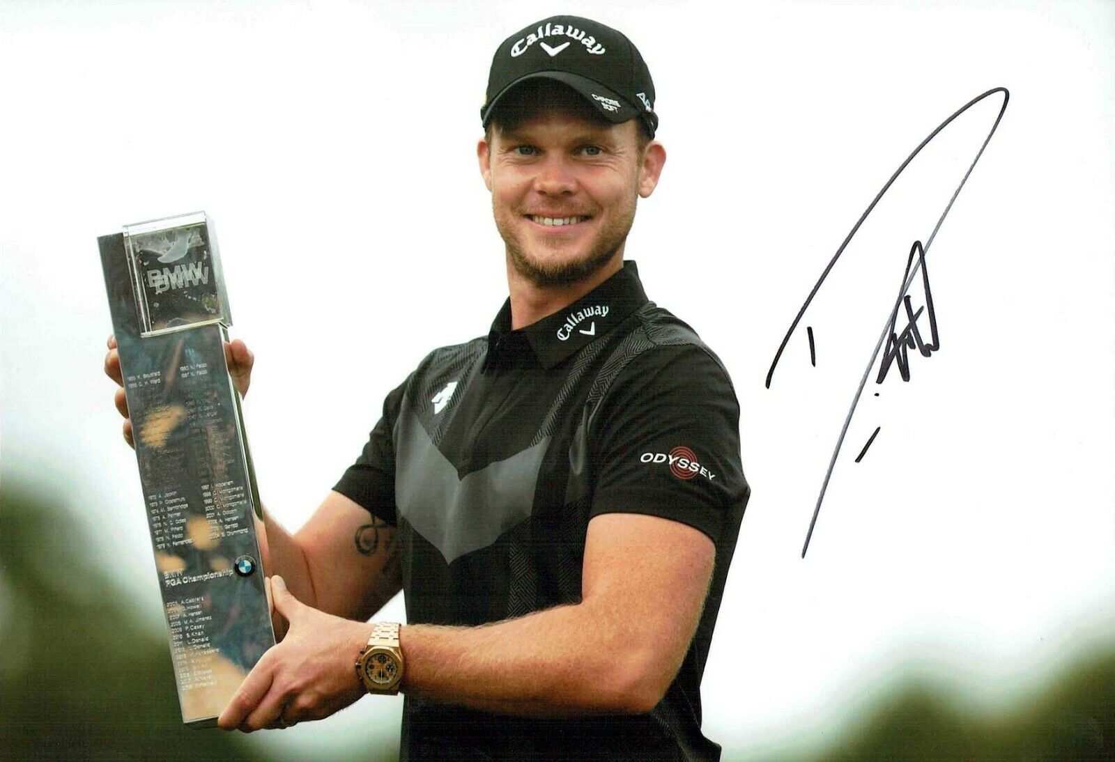 Danny WILLETT BMW Wentworth SIGNED 2019 Autograph 12x8 Golf Photo Poster painting 3 AFTAL COA