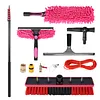 [US Local Warehouse] 11pcs Extended Window Cleaning Kit Easy To Use Telescopic Water Supply Brush Kit