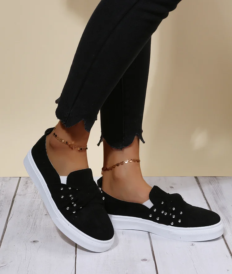 Womens Loafer Casual Loafers Solid Color Canvas Shoes