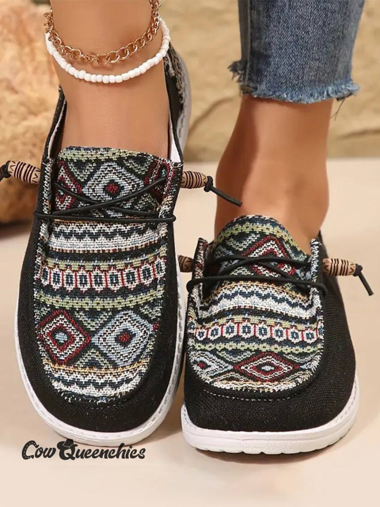 Leisure Flat Bottom Shoes Black / 36