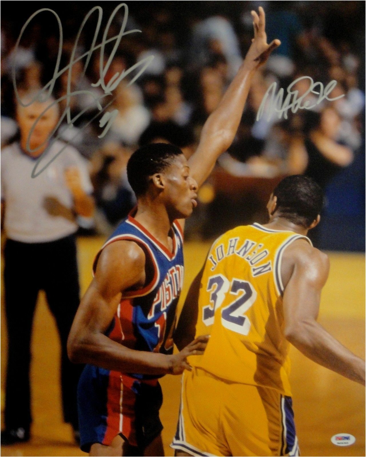 Magic Johnson Dennis Rodman Signed Autograph 16x20 Photo Poster painting Lakers Pistons PSA/DNA