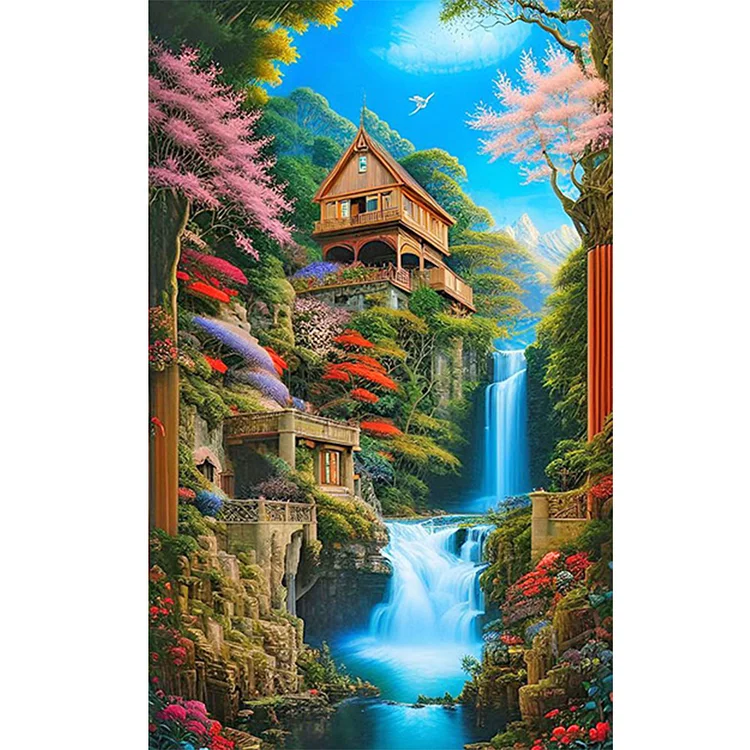 Color Butterfly Waterfall Landscape 5D DIY Diamond Painting Kit