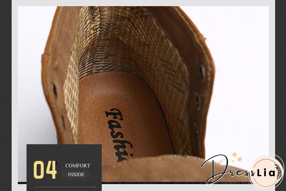 Men Genuine Leather Winter Snow Fashion Boots Pointed Toe Mid-Calf Boots For Men Ankle Non-slip Shoes