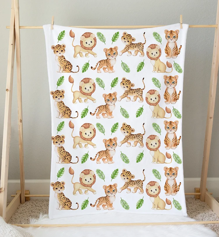 Personalized Baby Animal Swaddle Blanket Set|Set10