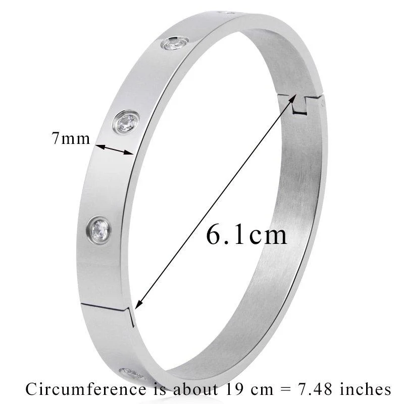 Bangles Cubic Zirconia Golden Bracelet