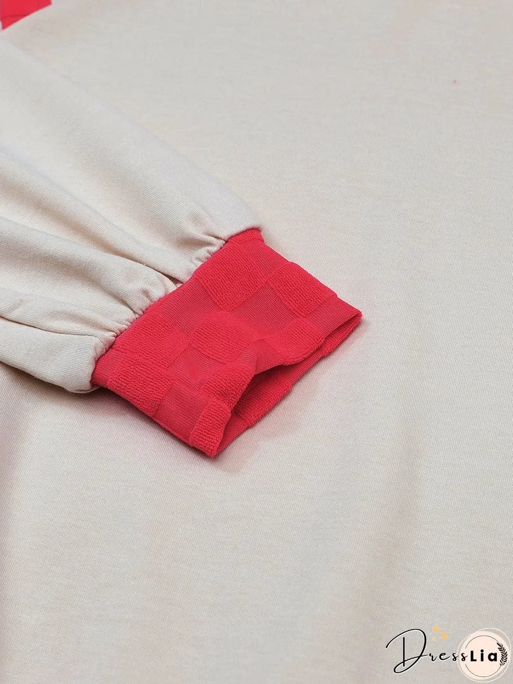 Cozy Apricot Color Block Long Sleeve Knit Top