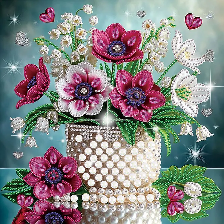 Flower Bouquet 30*30cm(canvas) Special Shaped Drill Diamond Painting gbfke