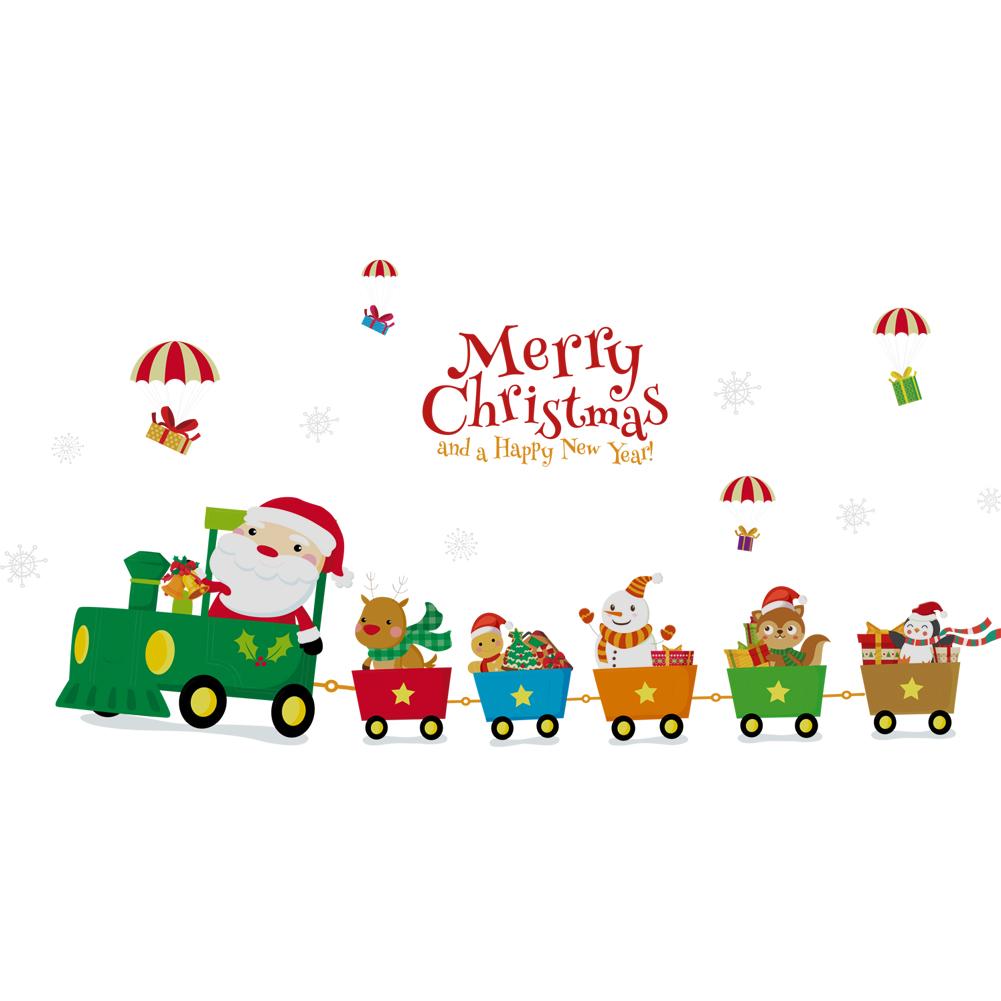 

Santa Claus Snowman Aniamal Cars Wall Window Sticker Christmas Party Decor, 501 Original