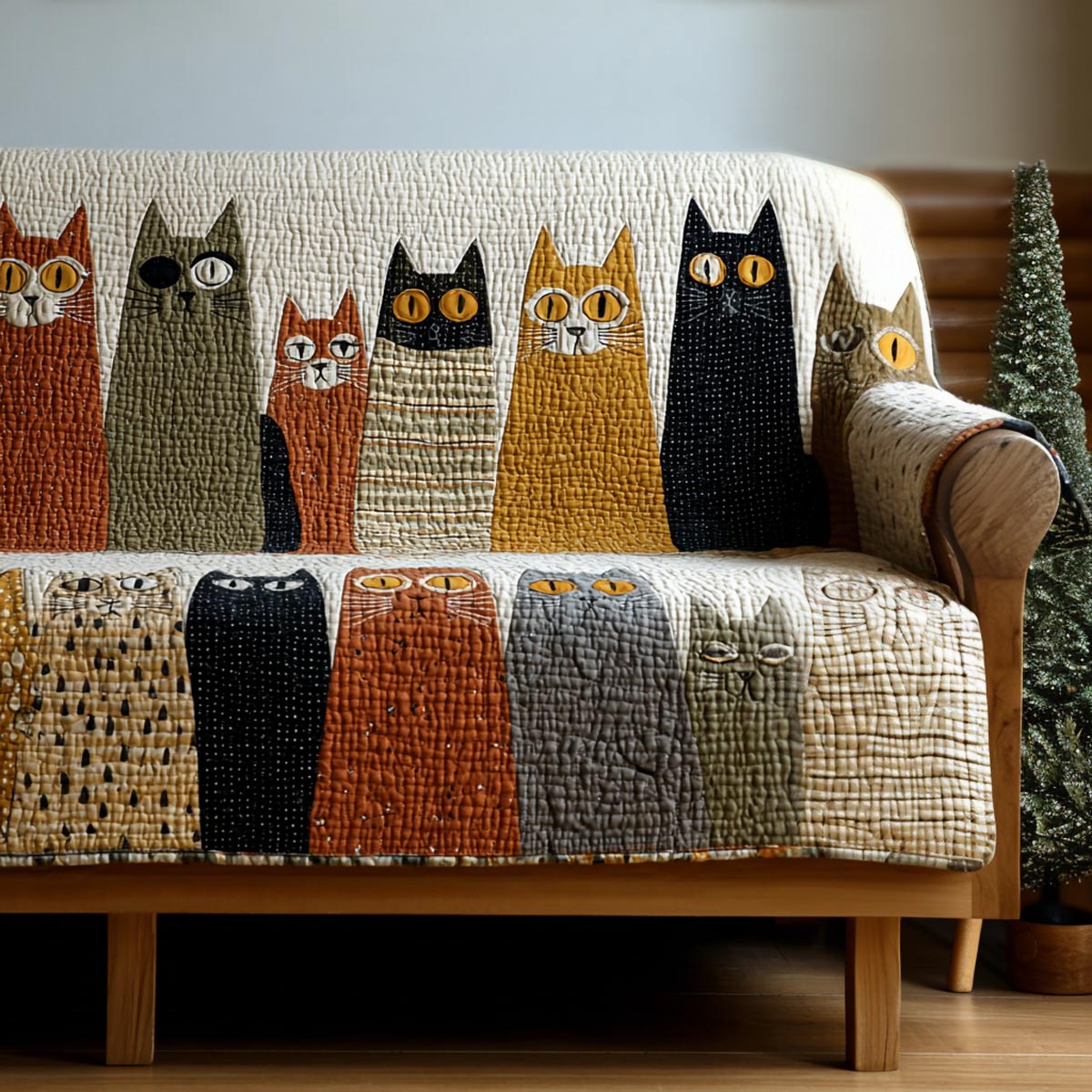 Cat Companions Quilted Sofa Cover NCU0DV1876
