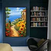 Sunflower Seascape-Full Embroidery 2 Strands 14CT Stamped Cross Stitch-40*60CM-Large Size