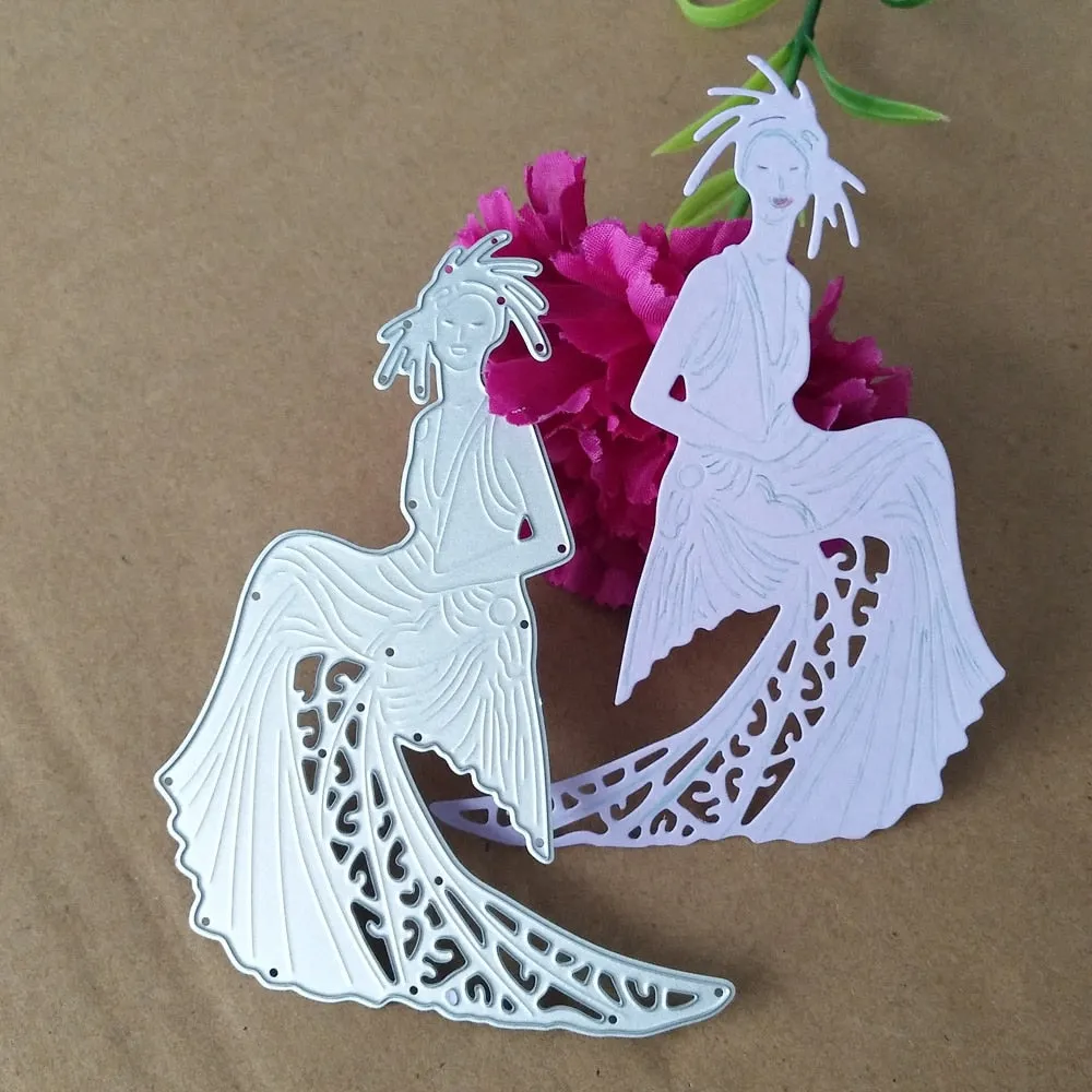 Merry Christmas Moon Star Goddess Happy New year Happy Metal cutting dies Mould DIY scrapbook Photo album Handicrafts Mold.