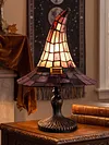 Resin Stained Glass Witch Hat Lamp USB Powered Gothic Wizard Hats Night Light Halloween Home Decor Accent Lamps for Home Office Dormitory Bar Decorate