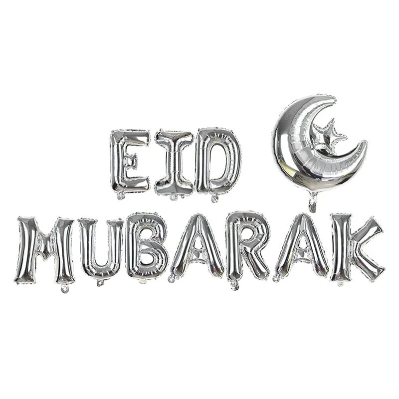 16inch EID Mubarak Balloons for Muslim Islamic Party Decorations Happy Eid Ramadan Decorations Ramadan Mubarak Party Supplies
