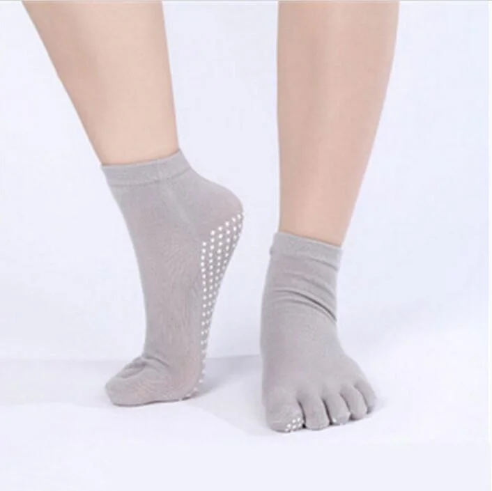 CUHAKCI Cotton Socks Five Fingers Multicolor Socks Yuga Skid Resistance Dots Pattern Printing Femme Dance Women's Toe Socks Girl