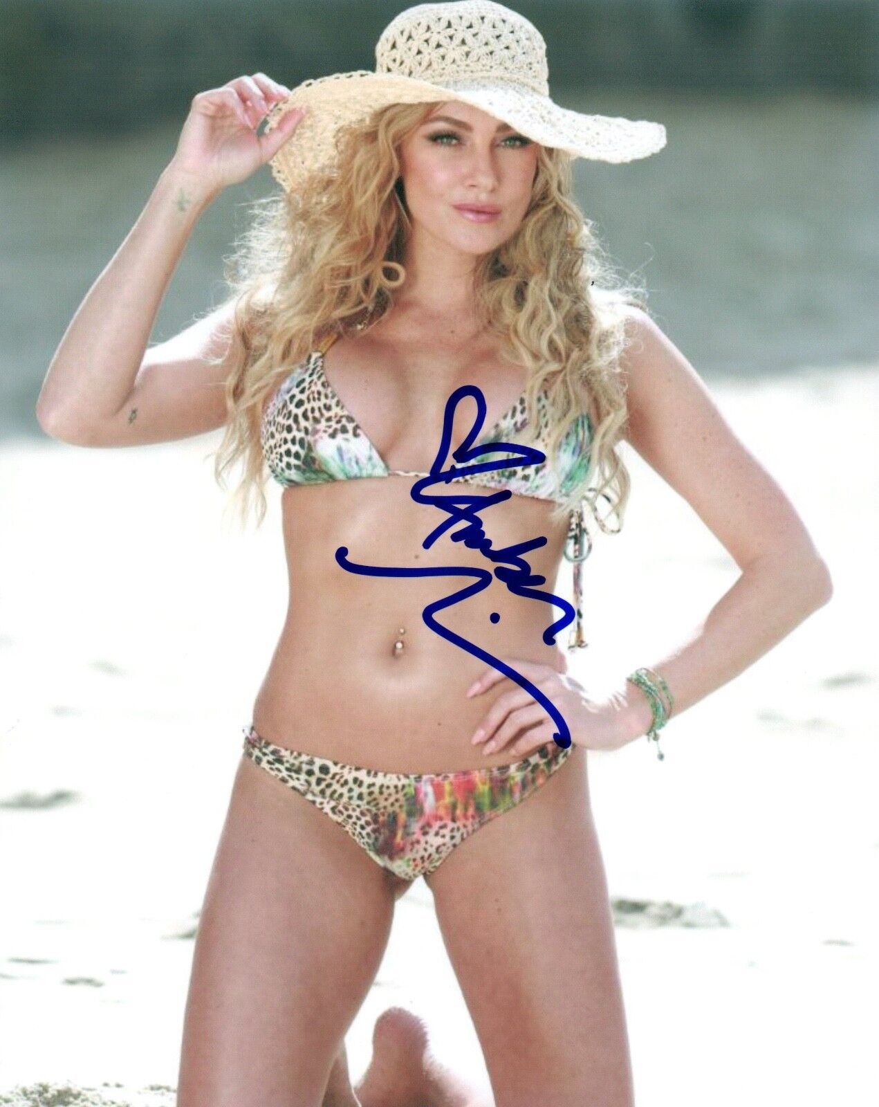 Amber Nichole Miller Signed Autograph 8x10 Photo Poster painting Hot Sexy Model Bikini Pose COA