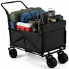 2-in-1 Wagons Carts Foldable 440lbs Capacity Folding Chair Cart with All-Terrain Wheels Beach Wagon for  Sports Garden Camping