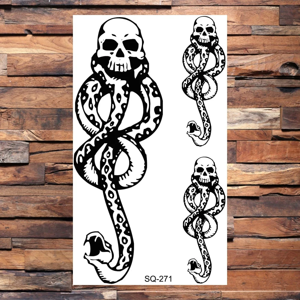Black Compass Anchor Temporary Tattoos For Adults Men Realistic Pirate Ship Endless Flower Fake Tattoo Sticker Back Arm Tatoos
