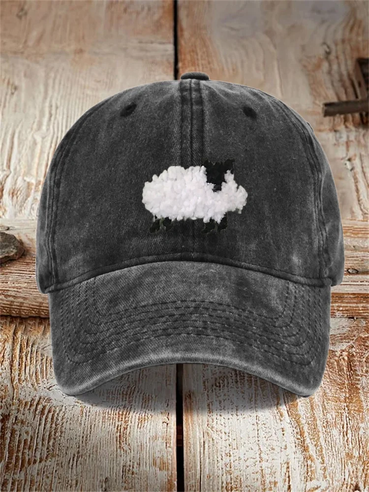 Fuzzy Sheep Fleece Patch Washed cap