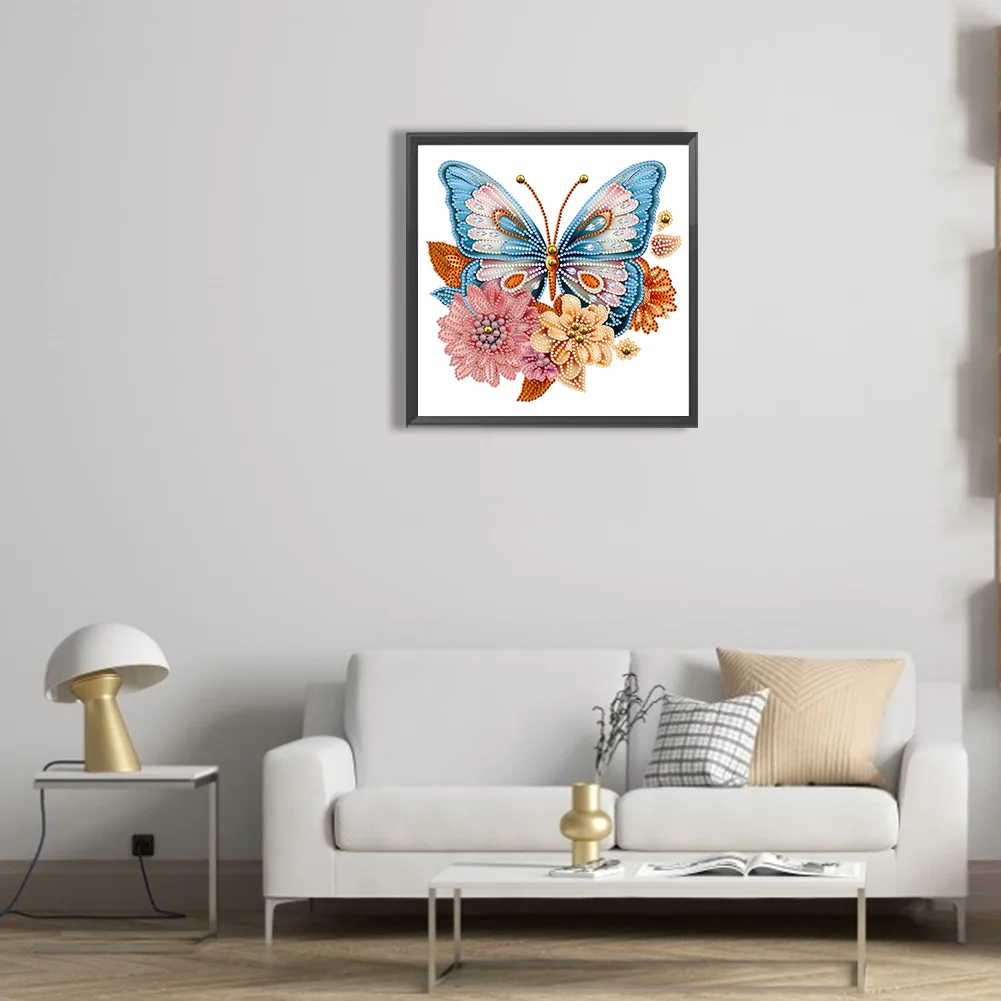 Diamond Painting - Partial Special Shaped Drill - Garden Butterfly(Canvas|30*30cm)