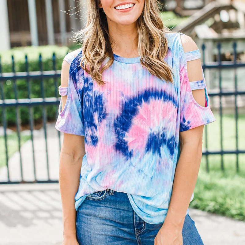 Oversized ladies tie-dye beautiful graphic tees