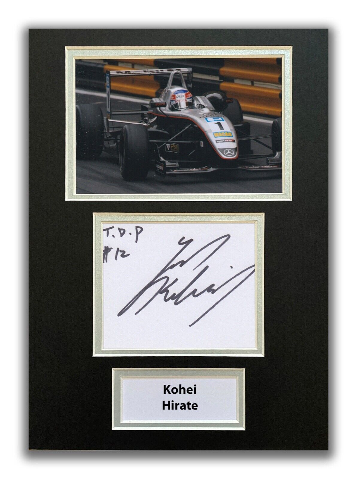 KOHEI HIRATE HAND SIGNED A4 MOUNTED Photo Poster painting DISPLAY - FORMULA 1 - F1 AUTOGRAPH.