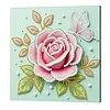 DIY Pearl Painting Pink Roses for Home Decor with Frame(25x25cm)