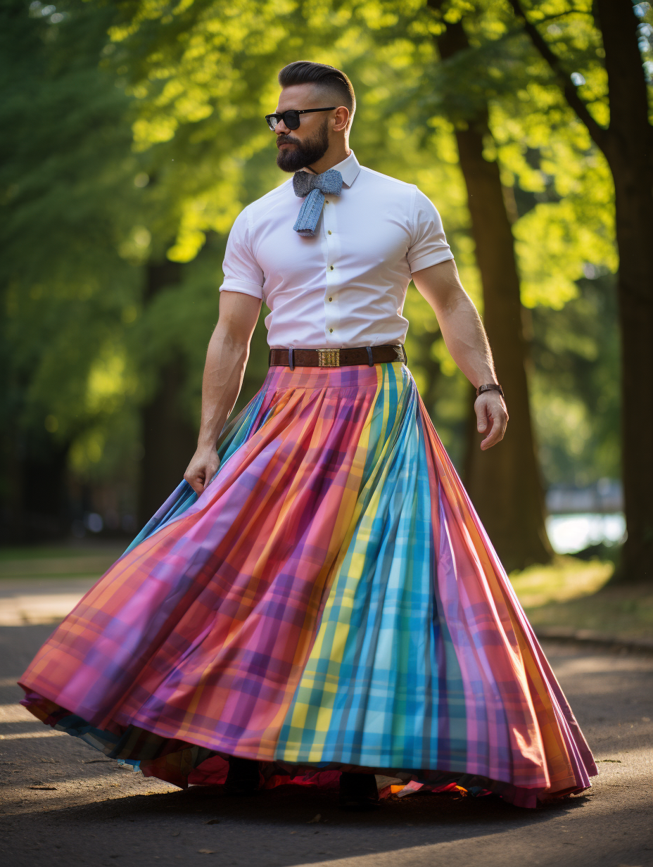 Men's Rainbow Fashion Skirt