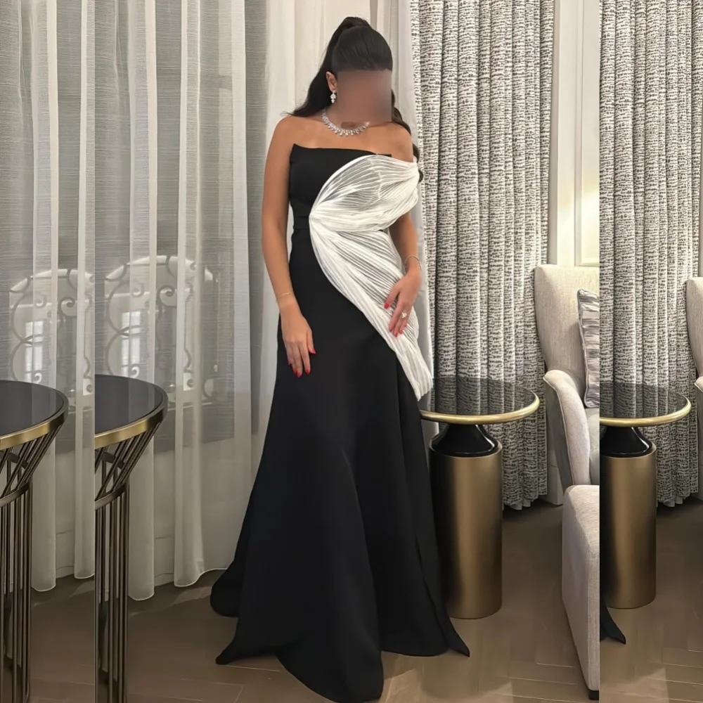 OLCooL Customized Fashion Jersey Pleat A-line Strapless Midi Dresses Homecoming Dresses Classic Exquisite Modern Style Pastrol Unisex F (PRE-ORDER) olcool