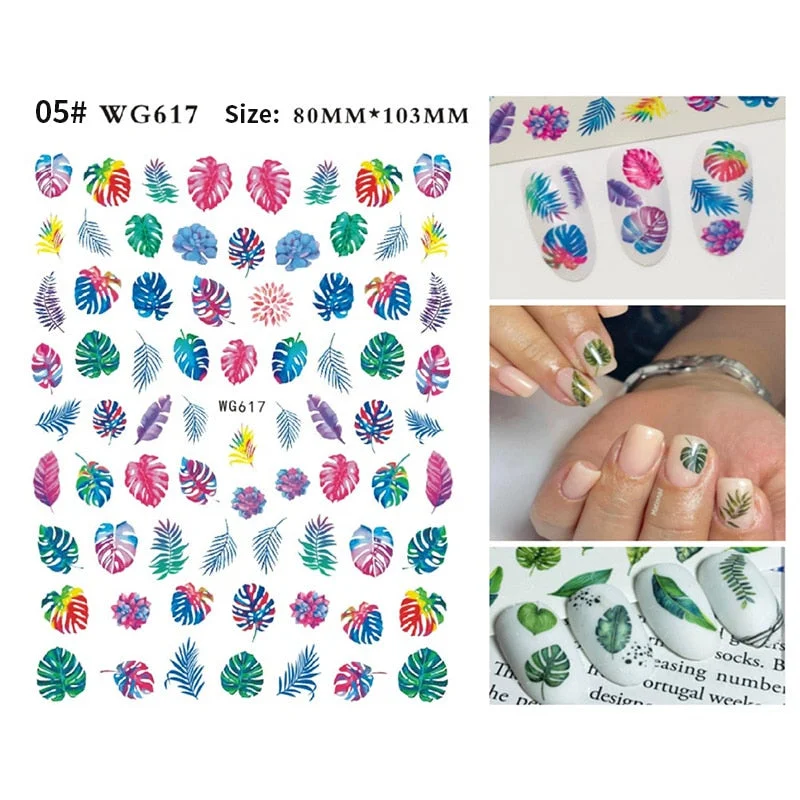 3D Hearts Clubs And Spades Poker Design Self-adhesive Sticker Decals Flowers Lines Geometric Nail Art Manicures Sliders Foils