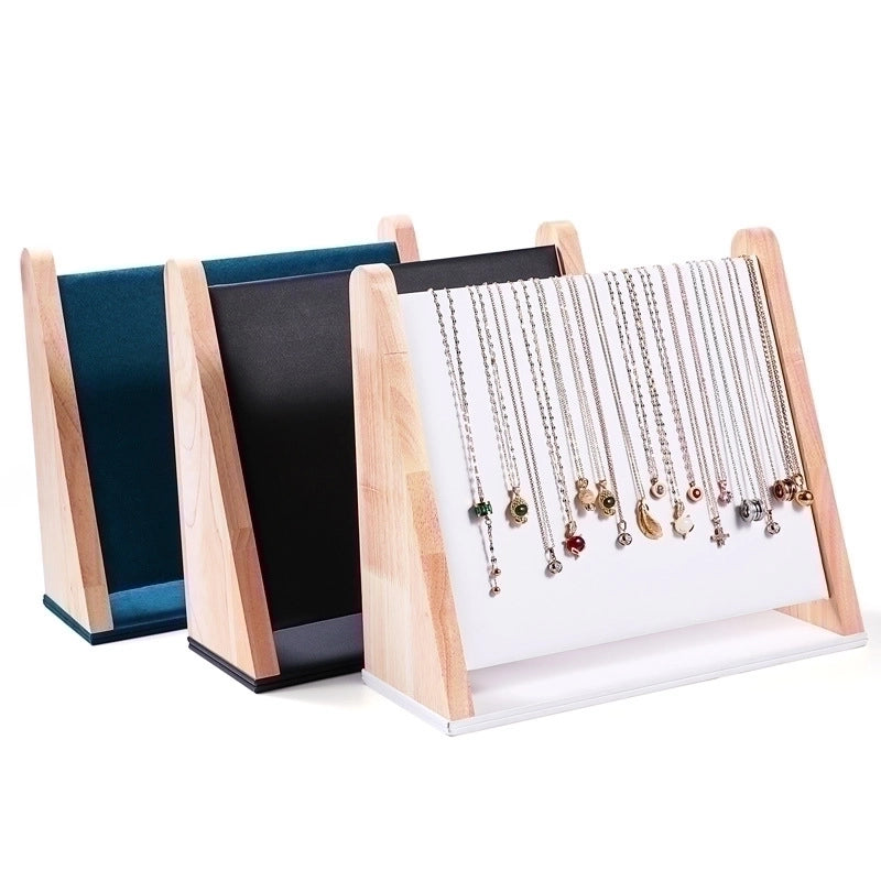 Minimalist Classic Style Color Block Wood Jewelry Rack