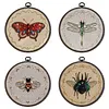 15x15cm Bead DIY Cross Stitch Kits Embroidery Needlepoint Starter Kits with Embroidery Hoop Cross Stitch Art and Crafts Kits for Beginners Adults Home Decor
