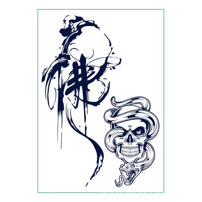 New semi-permanent juice herbal tattoo stickers waterproof long-lasting men and women tattoo text simulation tattoo stickers