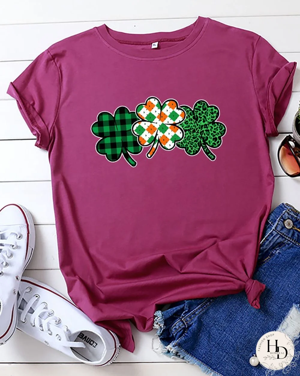 Clover Print Casual T-shirt