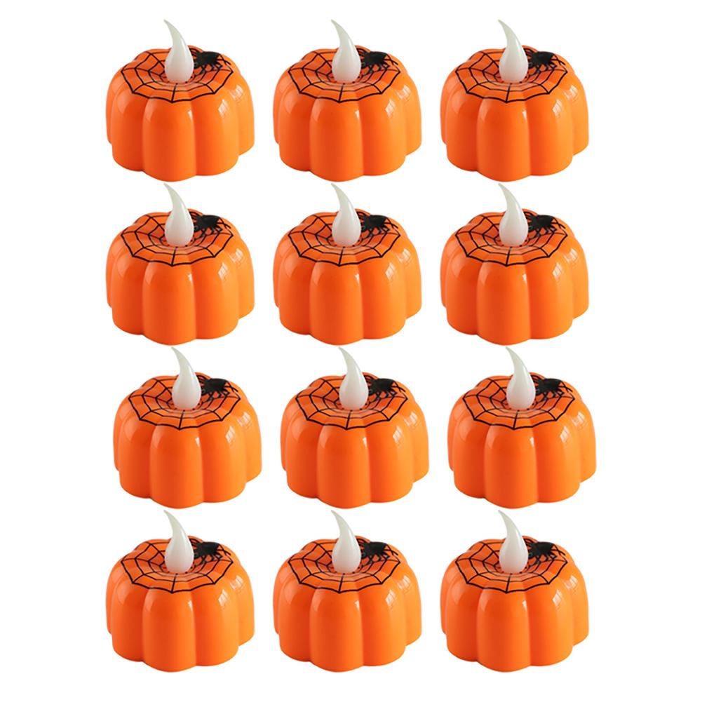 

24pcs Flameless Tea Candles Lights for Halloween (Spider Web), 501 Original