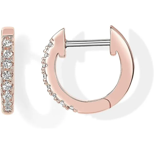 Hoop Earrings with Pavé Diamonds