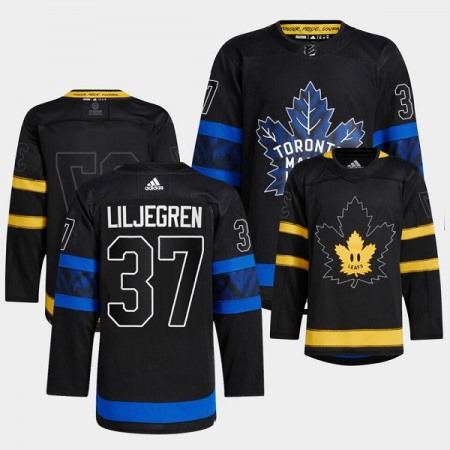 Men's Toronto Maple Leafs Black #37 Timothy Liljegren Alternate Premier  Reversible Stitched Jersey
