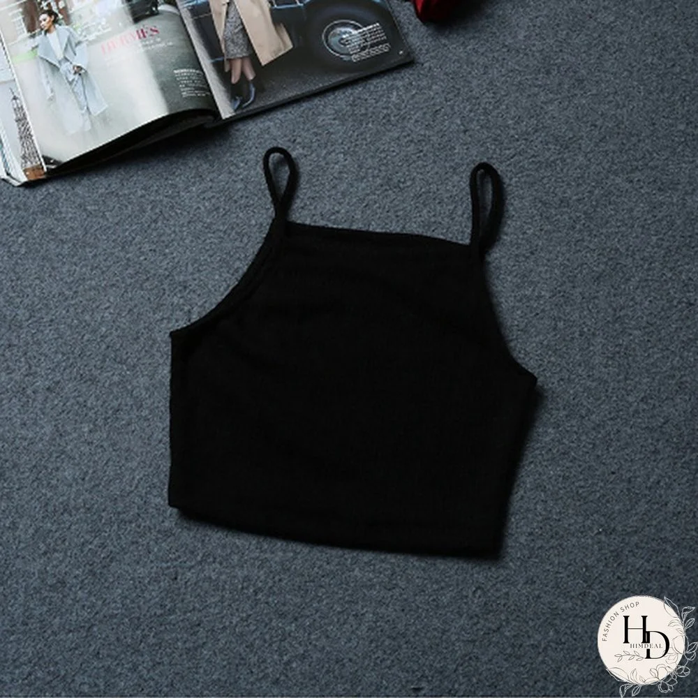 Women Sexy Fashion Sleeveless Knitted Crop Tops Cotton Crop Tops