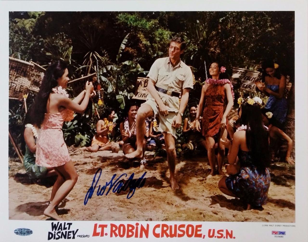 Dick Van Dyke Signed Lt. Robin Crusoe U.S.N. 11x14 Lobby Card Photo Poster painting PSA/DNA COA