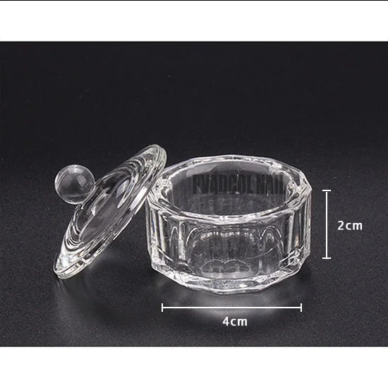 Crystal Dappen Dish Glass Liquid Powder Container Professional Glitter Pigment Holder Matte Design Cup Nail Manicure Equipment-Nail Inspo